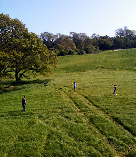 show & tell: Eavis: marking out Glastonbury field