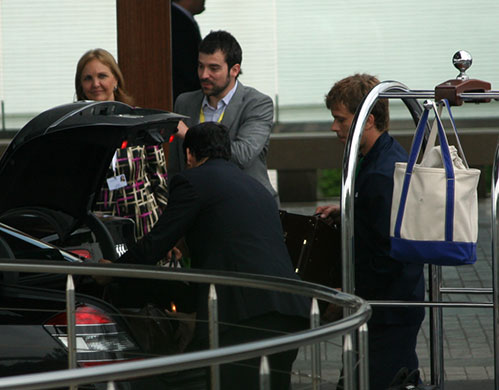 Bilderberg attendees: Who’s this Bilderbabe, hiding coyly behind the boot of her Merc?