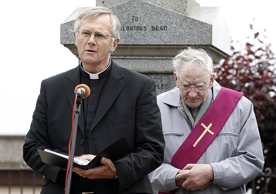Cumbria memorial services: Reverend Jim Marshall addresses members of the public