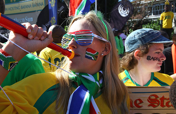 World Cup parade: Supporters of the South African team