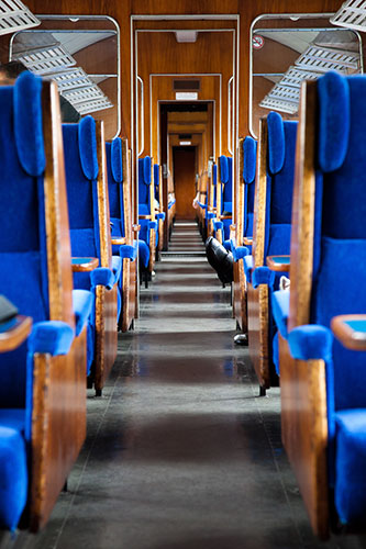 In pictures: blue: A railway carriage on the north Norfolk railway
