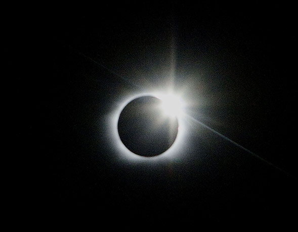 Eclipse: The sun is covered by the moon during the solar eclipse, in Easter Island