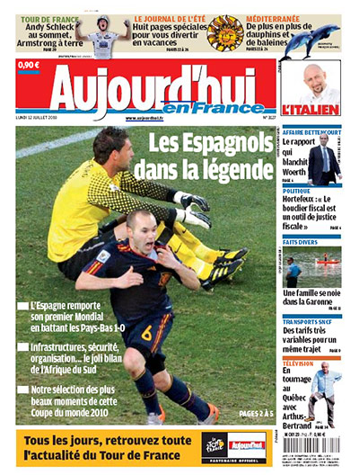 World Cup final pages: Aujourd'hui en France, France