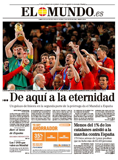 World Cup final pages: El Mundo, Spain