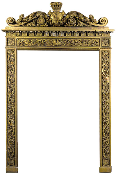 Chatsworth House auction: A regency carved giltwood and gesso overmantel frame