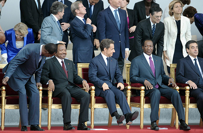 Bastille day: French President Nicolas Sarkozy before the annual Bastille Day parade