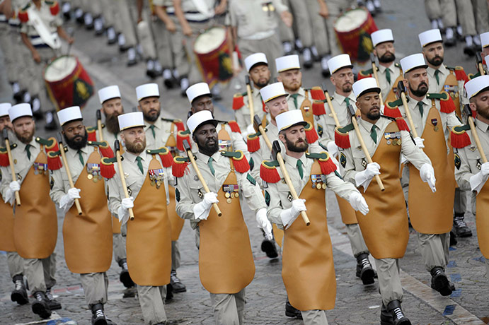 Bastille day: Pioneers from the French Foreign Legion in the Bastille Day parade 