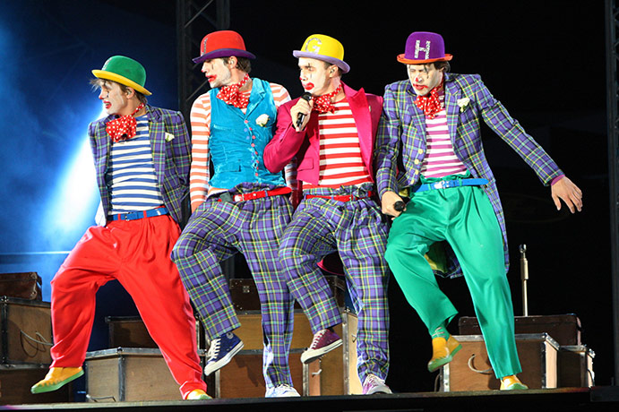 Take That: Mark Owen, Jason Orange, Gary Barlow and Howard Donald of Take That perform