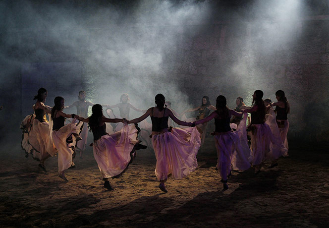24 hours in pictures: Komárom, Hungary: Dancers perform the rock opera Troy