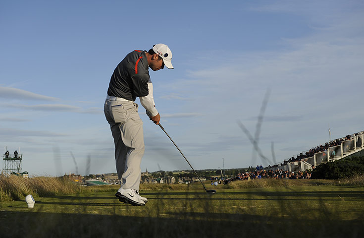 Saturday British Open: Paul Casey drives off the 15th