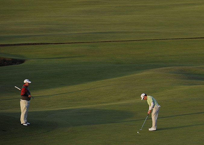 Saturday Open: Louis Oosthuizen putts on the 17th
