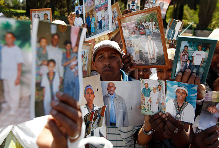24 hours in pictures: Israelis of Ethiopian descent during a protest in Jerusalem