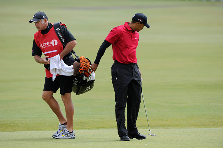 Open golf day four: Open Golf day four Tiger Woods and caddy Steve Williams