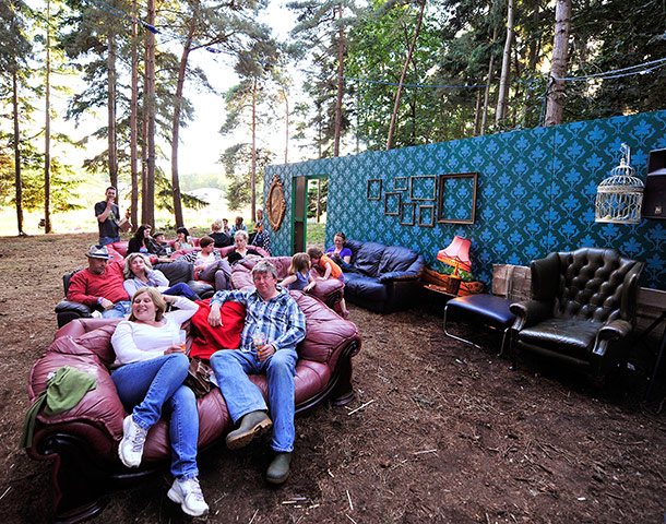 Latitude festival: Festival goers in the woods