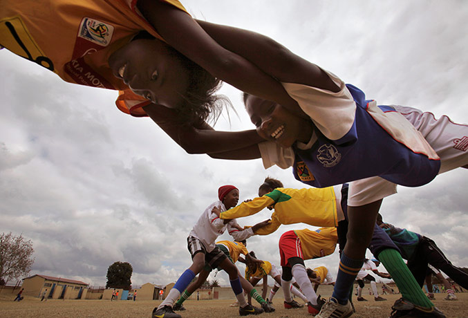 24 hours in pictures: South Africa Alexandra Ladies Football Club exercise