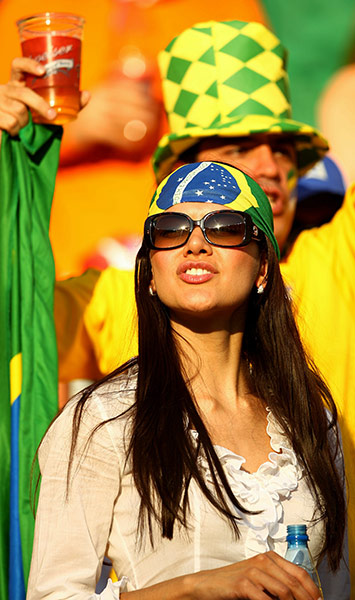 Netherlands v Brazil: Female Brazil fan