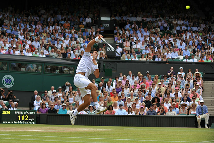 tennis: Serbian player Novak Djokovic returns a