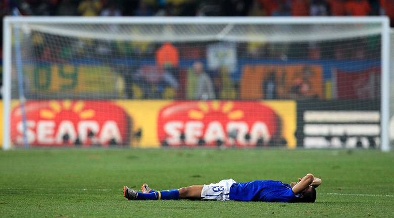 Netherlands versus Brazil: Dejected Dani Alves