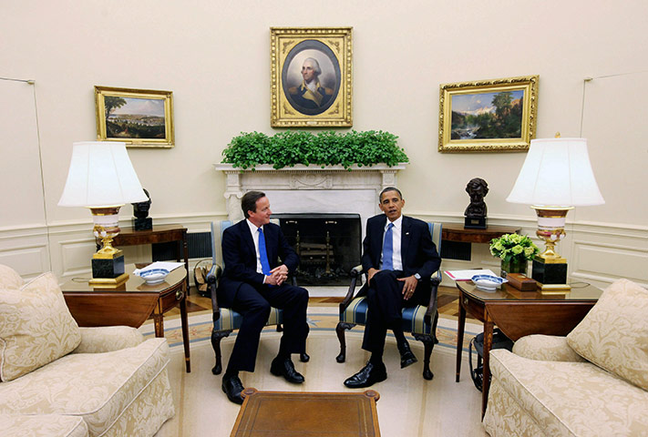Cameron in Washington: Prime Minister David Cameron and President Barack Obama in the Oval Office