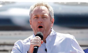 Andrew Breitbart speaks at the Tea Party Express' Showdown in Searchlight, Nevada.