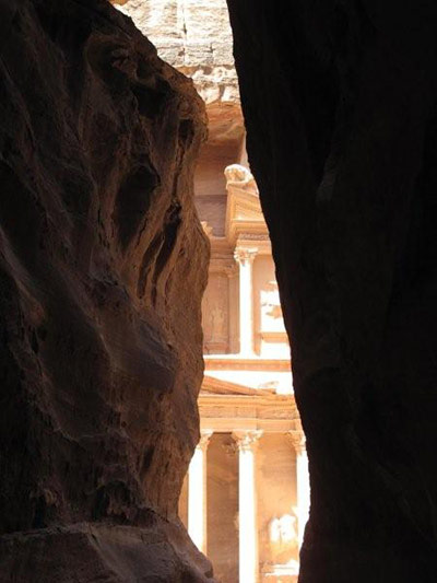 Show and Tell: Paul Smith: A view through the gorge in Petra, Jordan to the facade of the Treasury