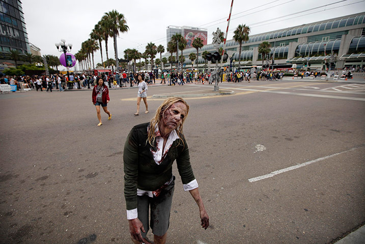 Comic-Con: A woman dressed as a zombie at Comic-Con