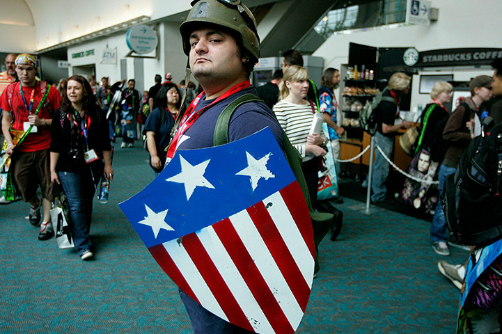 Comic-Con: Steven Seiferer in a Captain America costume at Comin-Con