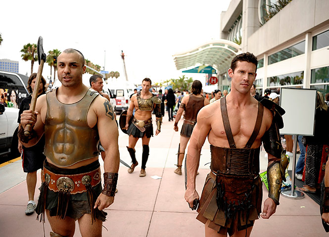 Comic-Con 2: Men in costume walk outside of the San Diego Convention Centre