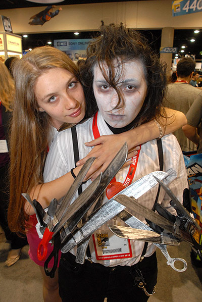 Comic Con: A person dresses as the movie character Edward Scissorhands at Comic Con