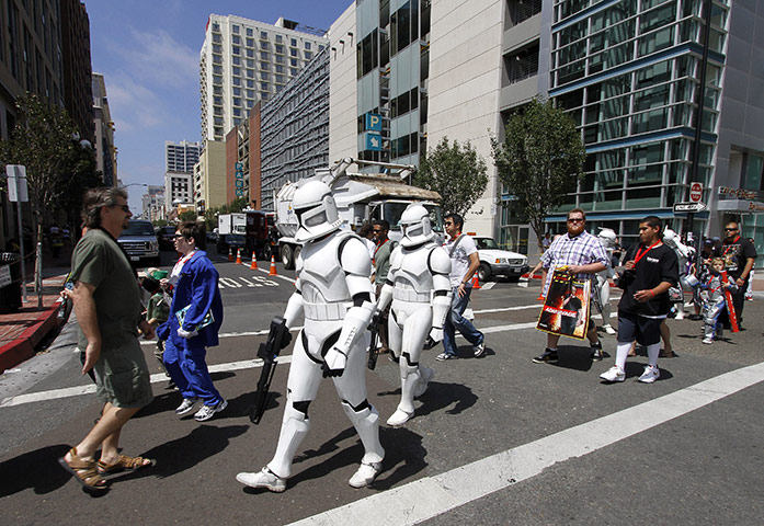Comic Con: Comic-Con attendees dressed in Star Wars costumes in downtown San Diego