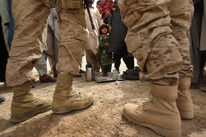 Afghanistan: 23 March 2009: A US counter-intelligence Marine and his translator