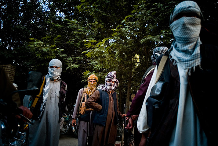 Afghanistan: 11 July 2009: Taliban fighters in a Madrassa compound