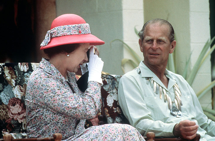 British Monarchy Flickr: The Queen takes a photograph of The Duke of Edinburgh in Tuvalu in 1982