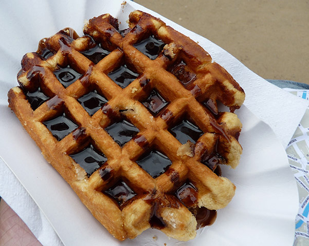 Angles: freshly made waffles on the streets of Brugges