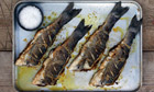 Chargrilled sea bass stuffed with shrimp and lemongrass recipe
