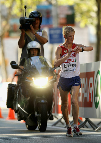 Euro Champs Day 1: Stanislav Emelyanov on his way to winning the 20km Men's Walk Final