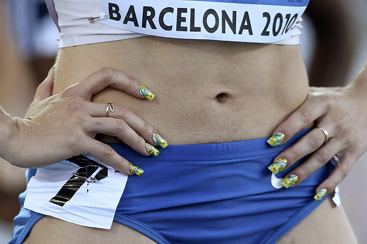 Euro Champs Day 1: Mariya Savinova's painted nails