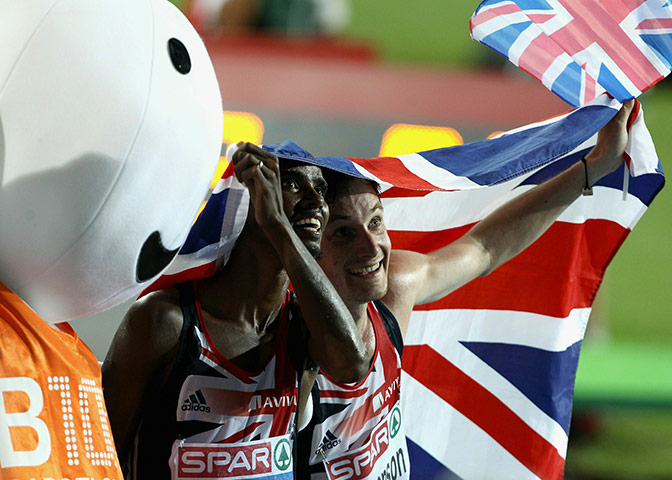 Euro Champs Day 1: Mo Farah & Chris Thompson celebrate winning gold & silver in the 10,000m