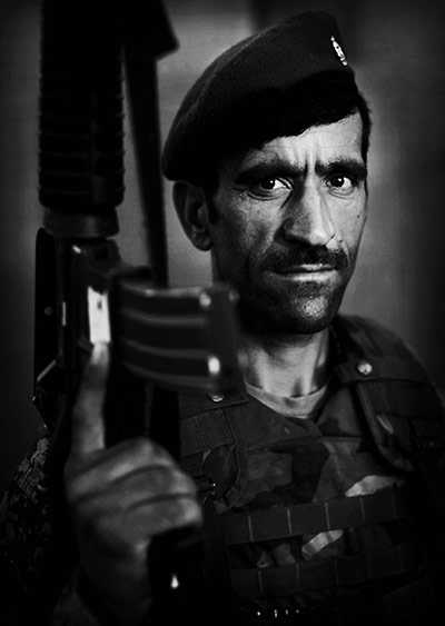 Afghan National soldiers: Afghan National Army soldier Han Shareen, an ethnic Tajik from Badakhshan