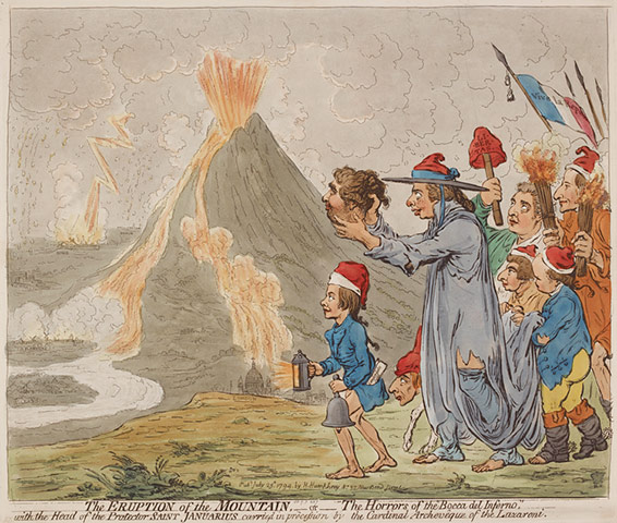 Volcano exhibition: James Gillray etching