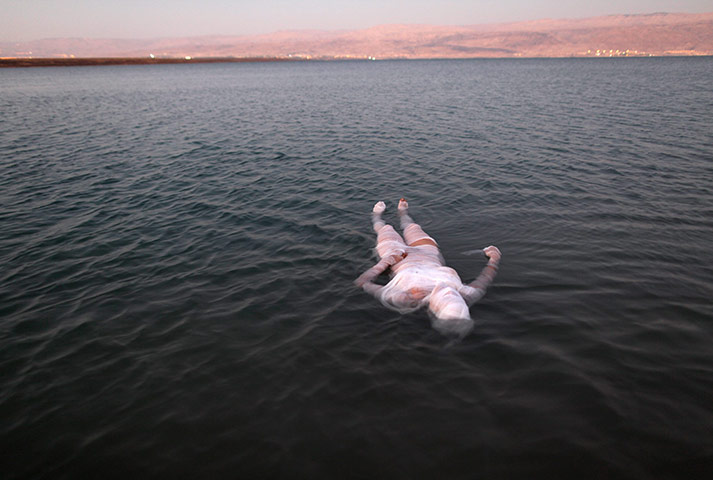 24 hours in pictures: Dead Sea: Arienne Lippman, a Swiss-born Israeli artist