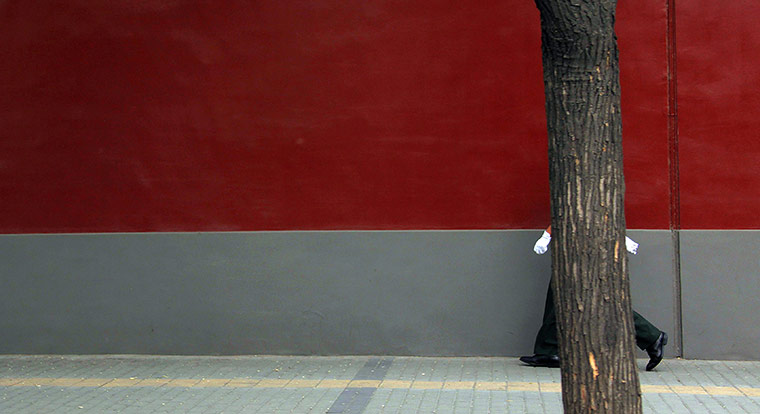 24 hours in pictures: Beijing, China: A paramilitary policeman