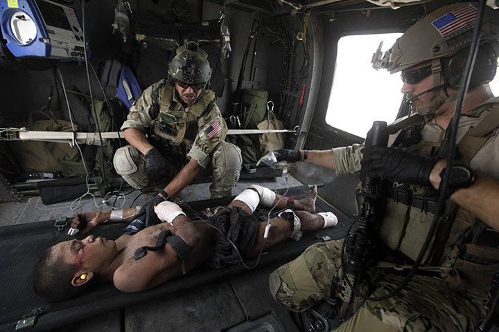 24 hours in pictures: Kandahar province, Afghanistan: A helicopter rescue mission