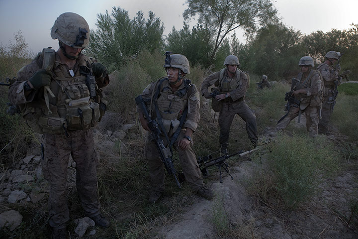 Sean Smith in Afghanistan: US Marines regroup after a firefight while on patrol