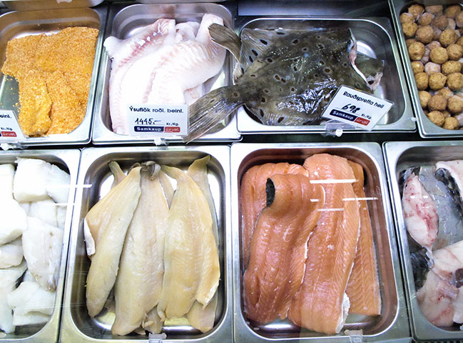 Face hunter: paris: A stand with local fish in a supermarket, Egilsstaðir