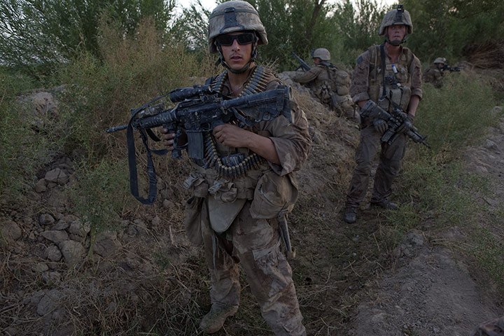 Sean Smith in Afghanistan: US Marines regroup after a firefight while on patrol