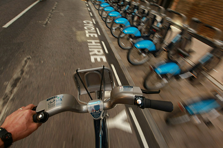 London cycle hire: A new docking station contains bicycles for hire in London