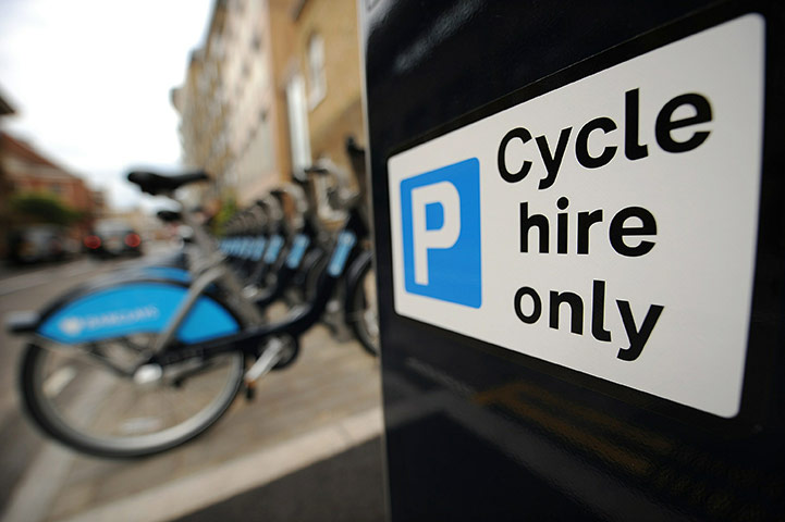 London cycle hire: London Cycle Hire bicycles in a docking point