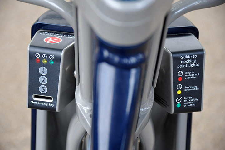 London cycle hire: Instructions on one of the bicycles