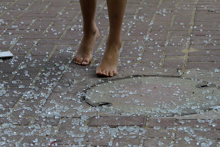 24 hours in pictures: Grad rocket fired by Palestinian militants from the Gaza Strip